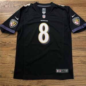 NFL Baltimore Ravens Black #8 Football Jersey with Purple & White Accents